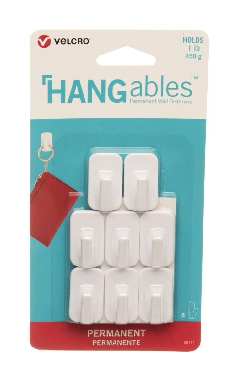 Cloth Hook And Eye Brand 2006009 Hangables Permanent Micro Hooks, White - 1 Lbs - Pack Of 8