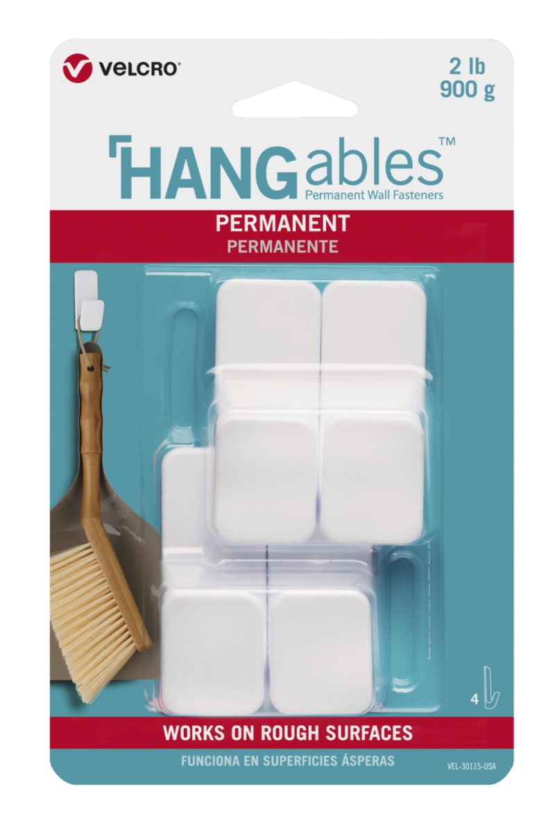 Cloth Hook And Eye Brand 2006012 Hangables Permanent Small Hooks, White - 2 Lbs - Pack Of 4