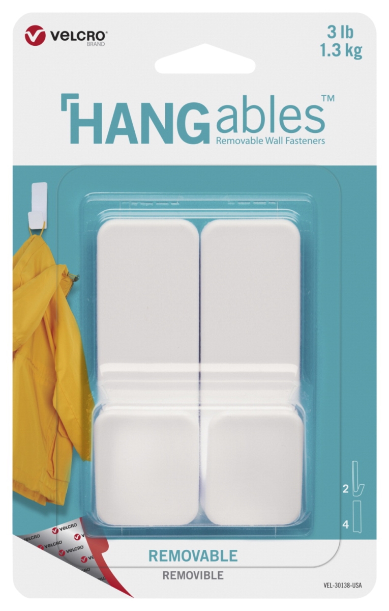 Cloth Hook And Eye Brand 2021059 Hangables Removable Medium Hook, White - 3 Lbs - Pack Of 2