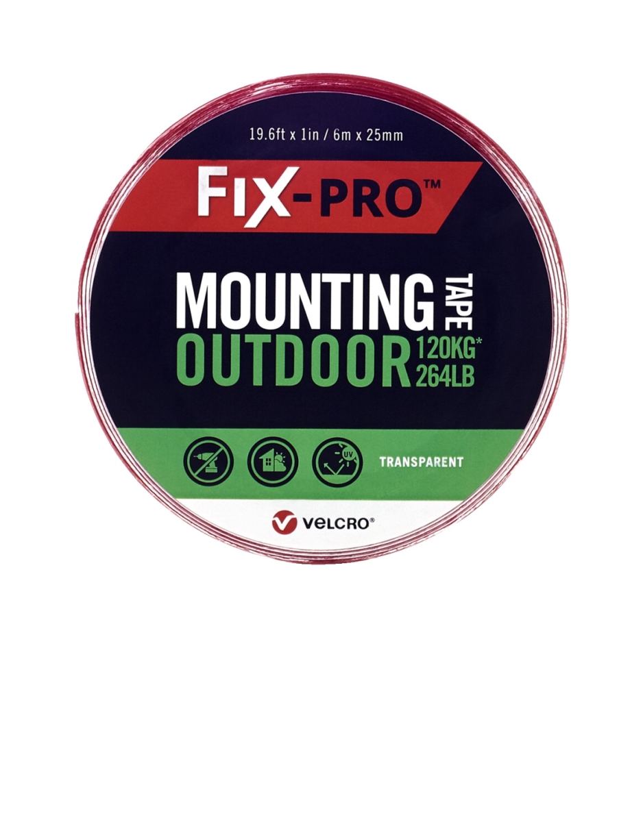 Cloth Hook And Eye Brand 2005998 1 In. X 19.5 Ft. Fix-pro Outdoor Mounting Tape, Clear