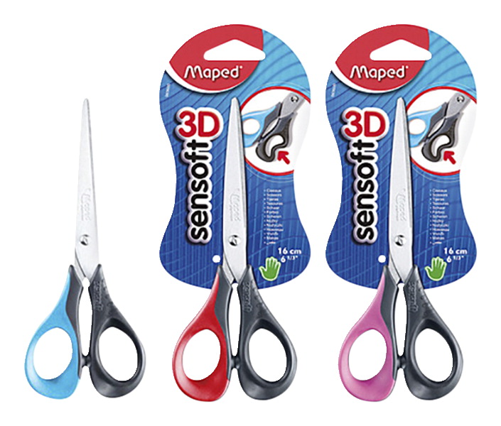 2023187 6.33 In. 3d Sensoft Right Handed Scissors, Assorted Color