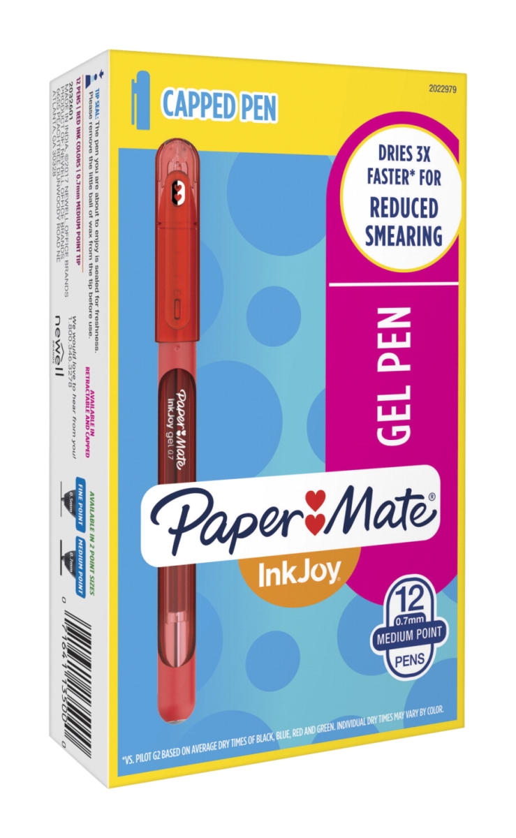 2021384 0.7 Mm Inkjoy 600st Gel Pens, Red - Pack Of 12