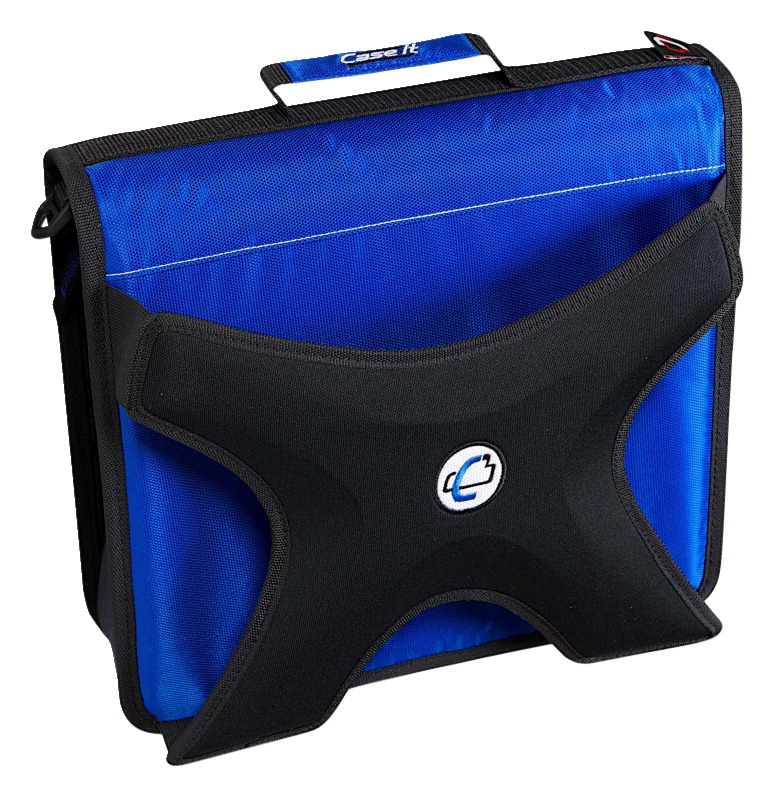 2006793 2 In. The X-hugger Zipper Binder With Tab File With O-ring, Blue