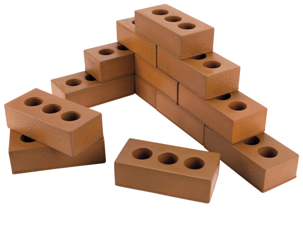 2009338 Foam House Bricks, Brown - Set Of 25