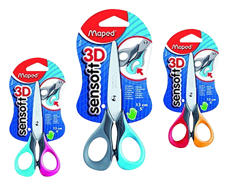 2023186 5 In. 3d Sensoft Right Handed Scissors, Blunt Assorted Color
