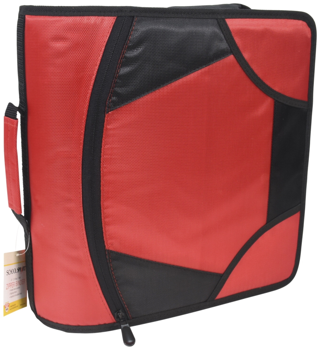 2019469 4 In. D-ring Zipper Binder With Tabs, Red