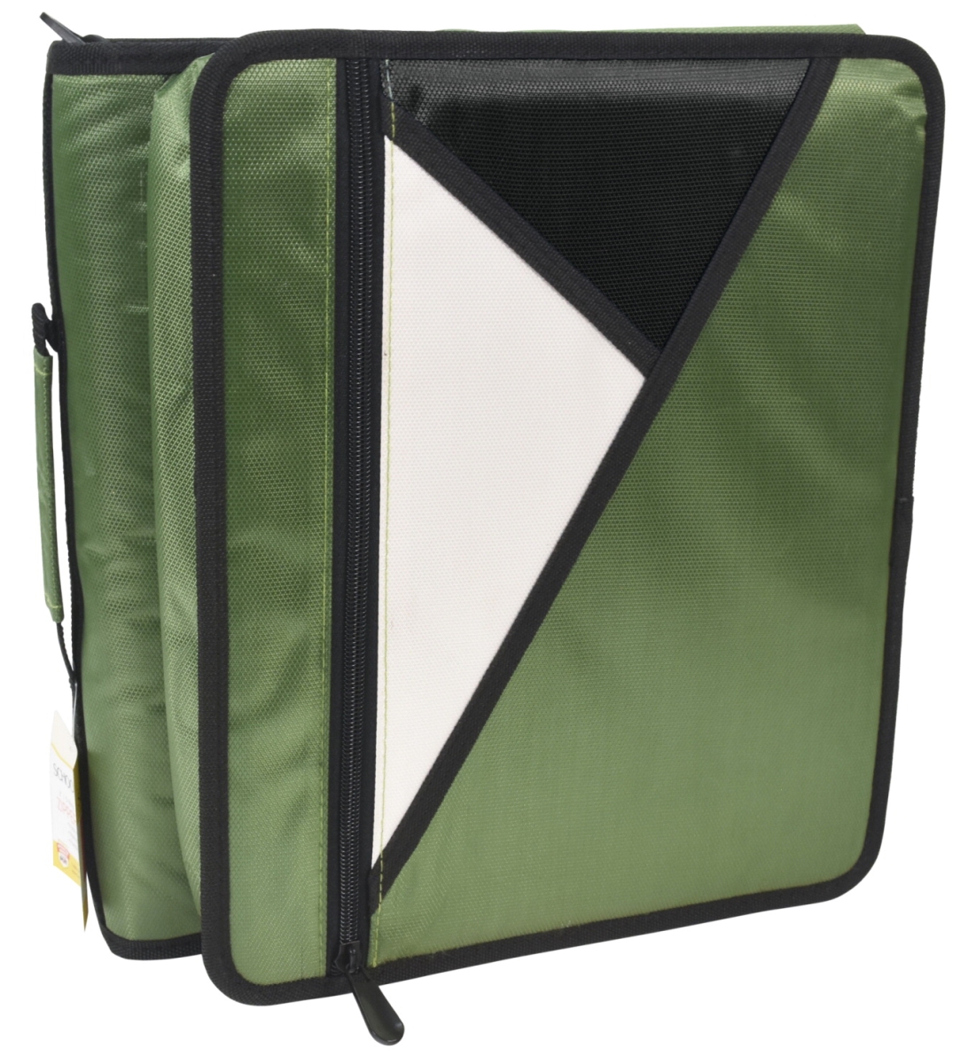 2019460 2 In. Round Ring Zipper Binder With Laptop Compartment, Green