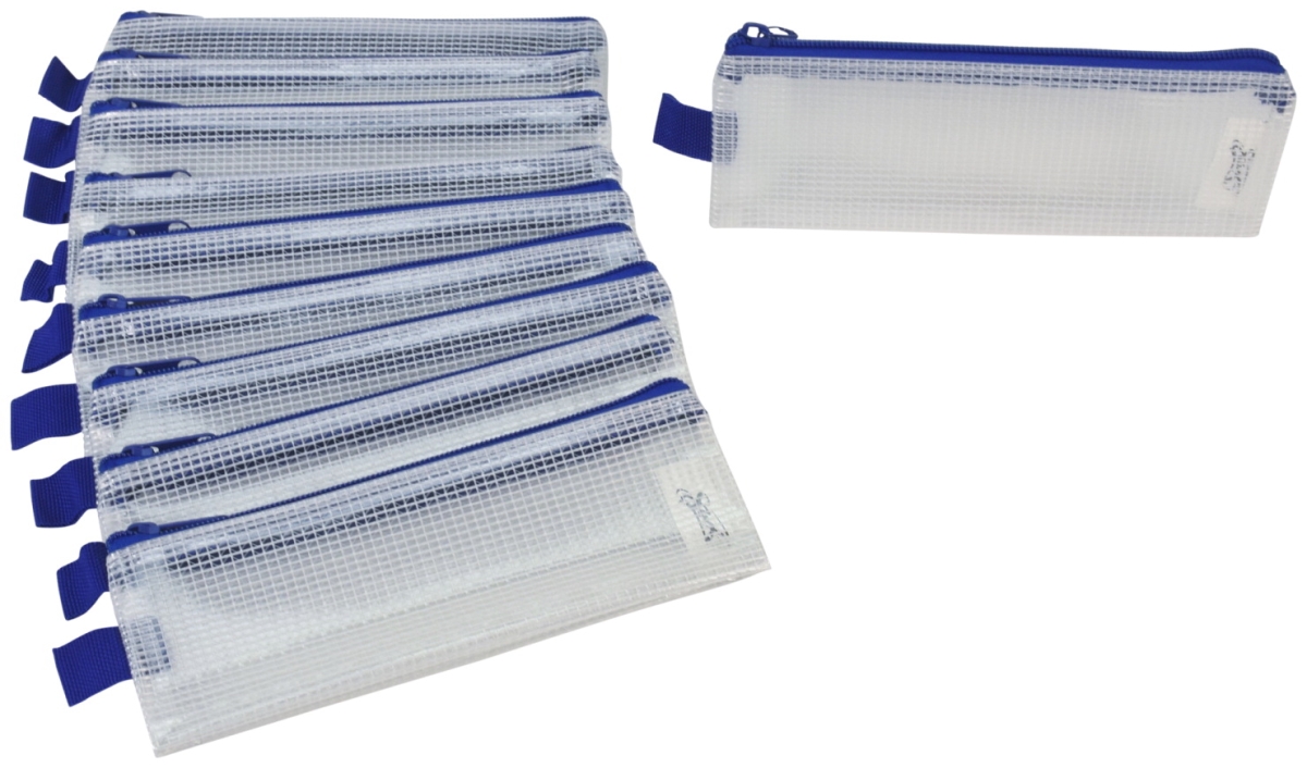 2018755 3 X 8 In. Mesh Tool Case, Clear With Blue Trim - Pack Of 10