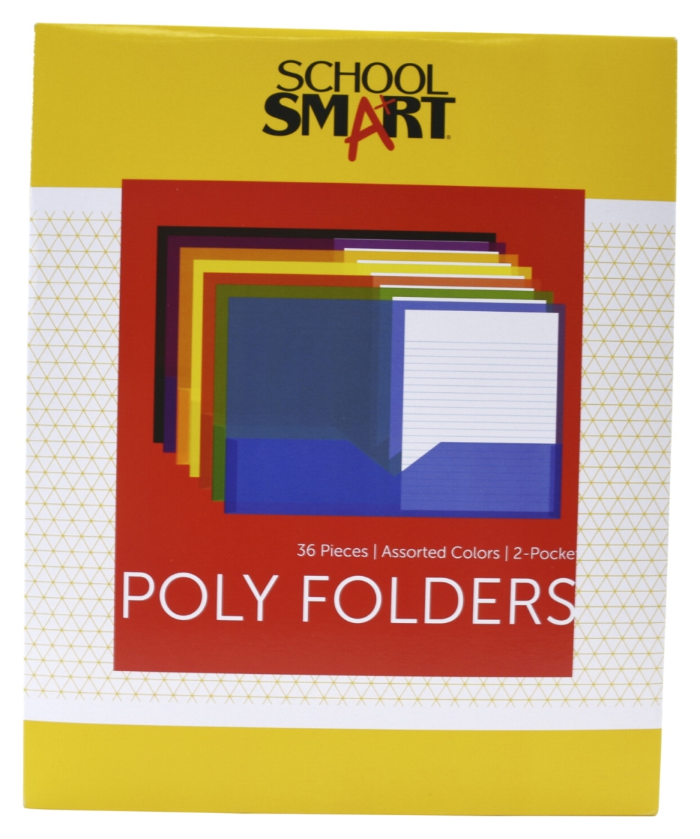 2019623 Heavyweight Two-pocket Poly Folder, Assorted Color - Set Of 36