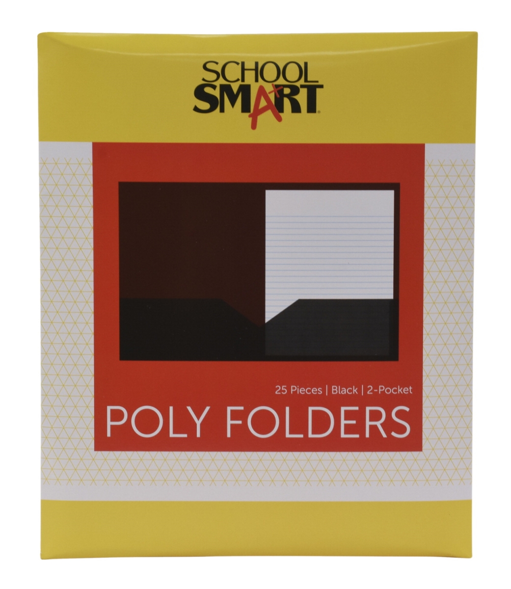 2019631 Heavyweight Two-pocket Poly Folder, Black - Pack Of 25
