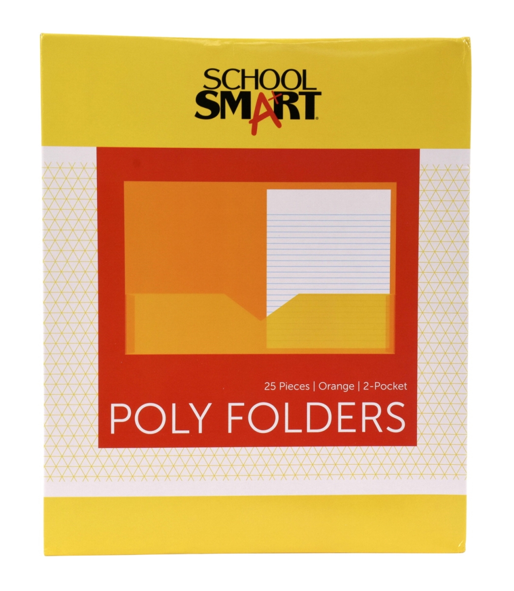 2019639 Heavyweight Two-pocket Poly Folder, Orange - Pack Of 25