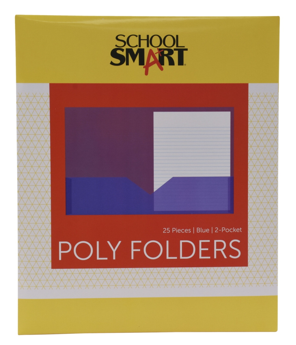 2019621 Heavyweight Two-pocket Poly Folder, Blue - Pack Of 25