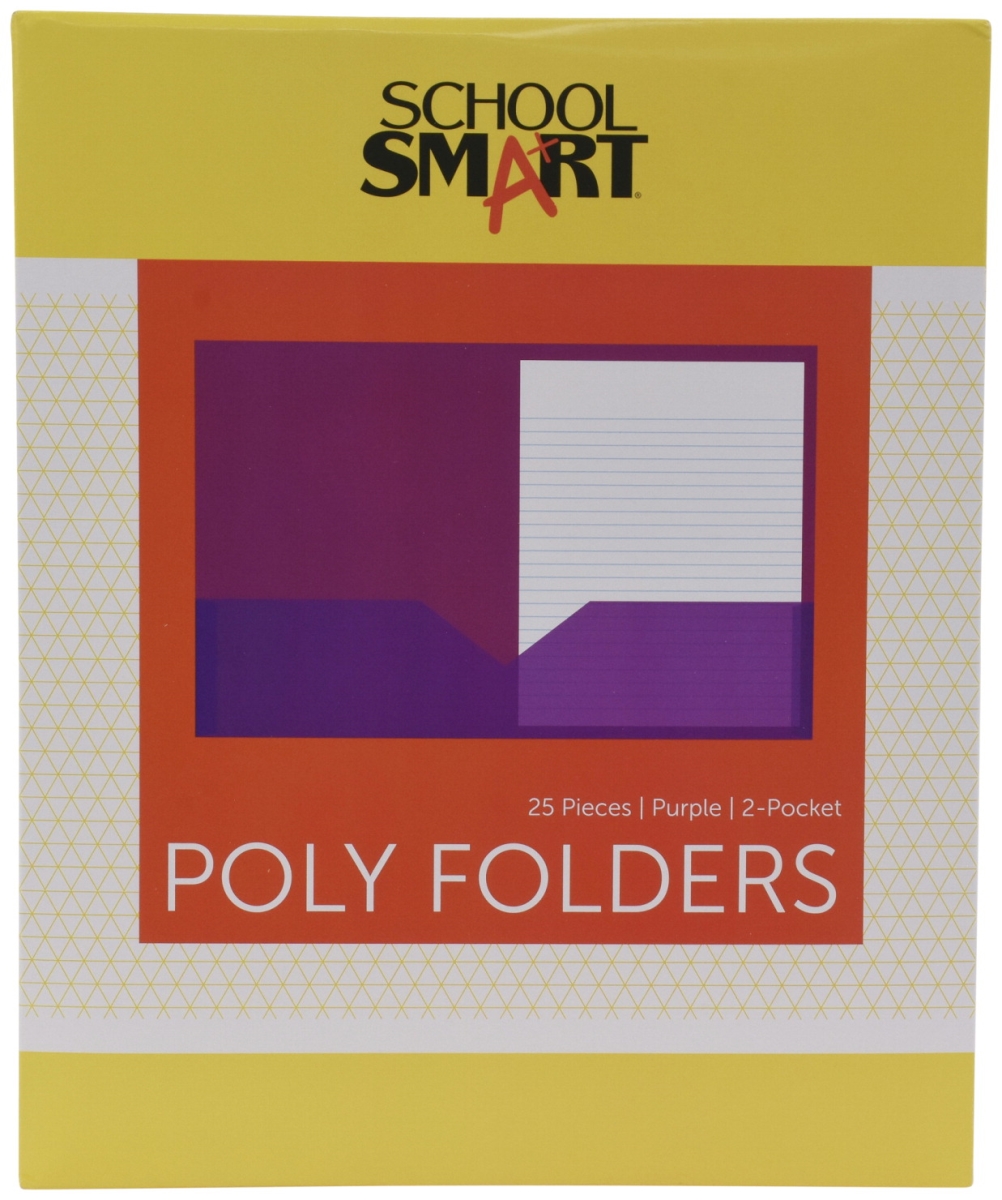 2019643 Heavyweight Two-pocket Poly Folder, Purple - Pack Of 25