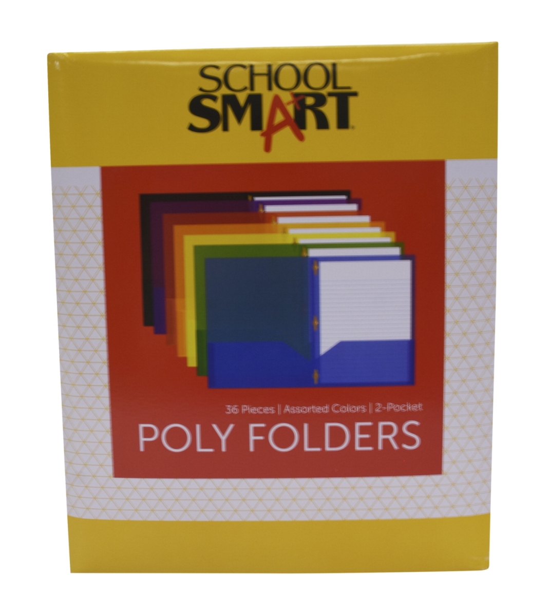 2019641 Heavyweight Two-pocket Poly Folder With Fasteners, Assorted Color - Set Of 36