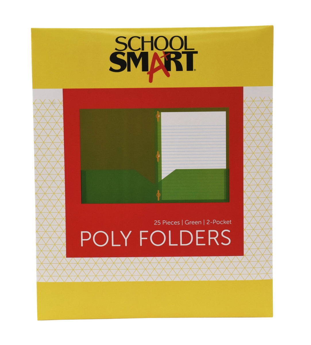 2019625 Heavyweight Two-pocket Poly Folder With Fasteners, Green - Pack Of 25