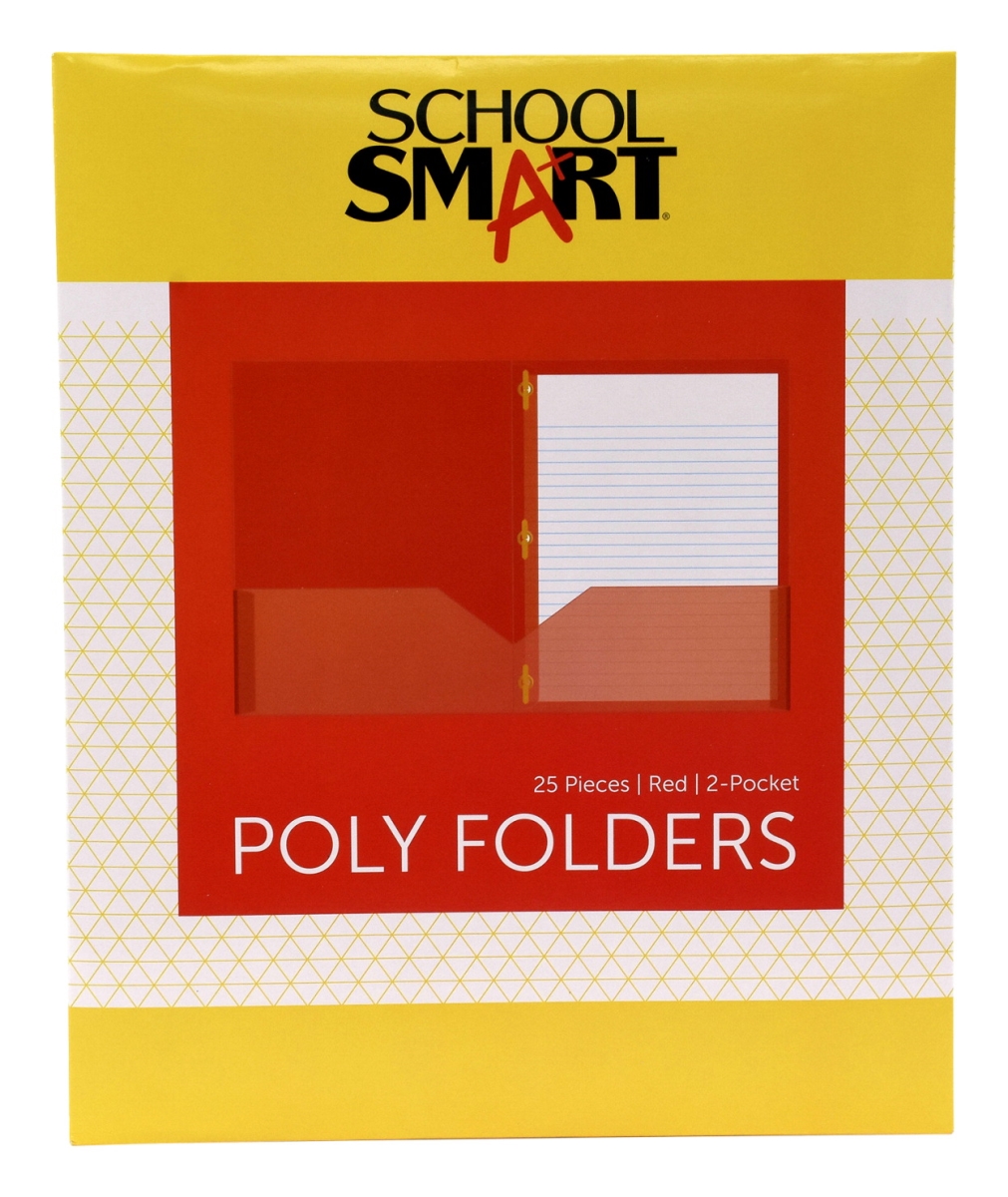 2019647 Heavyweight Two-pocket Poly Folder With Fasteners, Red - Pack Of 25