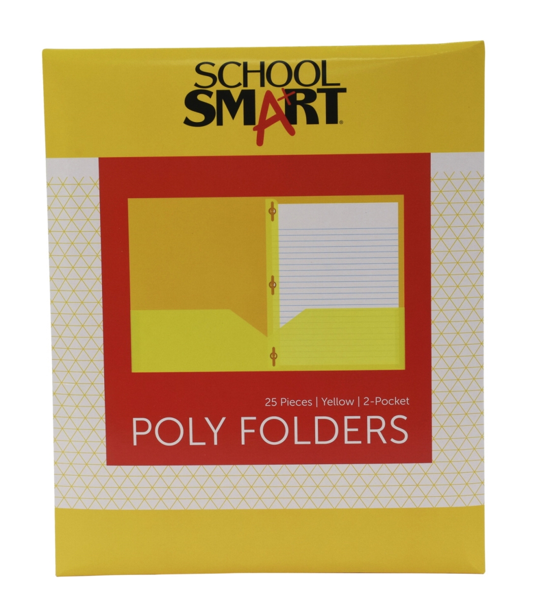 2019628 Heavyweight Two-pocket Poly Folder With Fasteners, Yellow - Pack Of 25