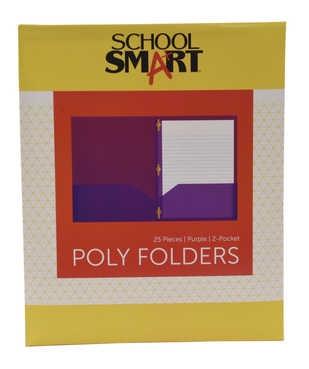 2019635 Heavyweight Two-pocket Poly Folder With Fasteners, Purple - Pack Of 25