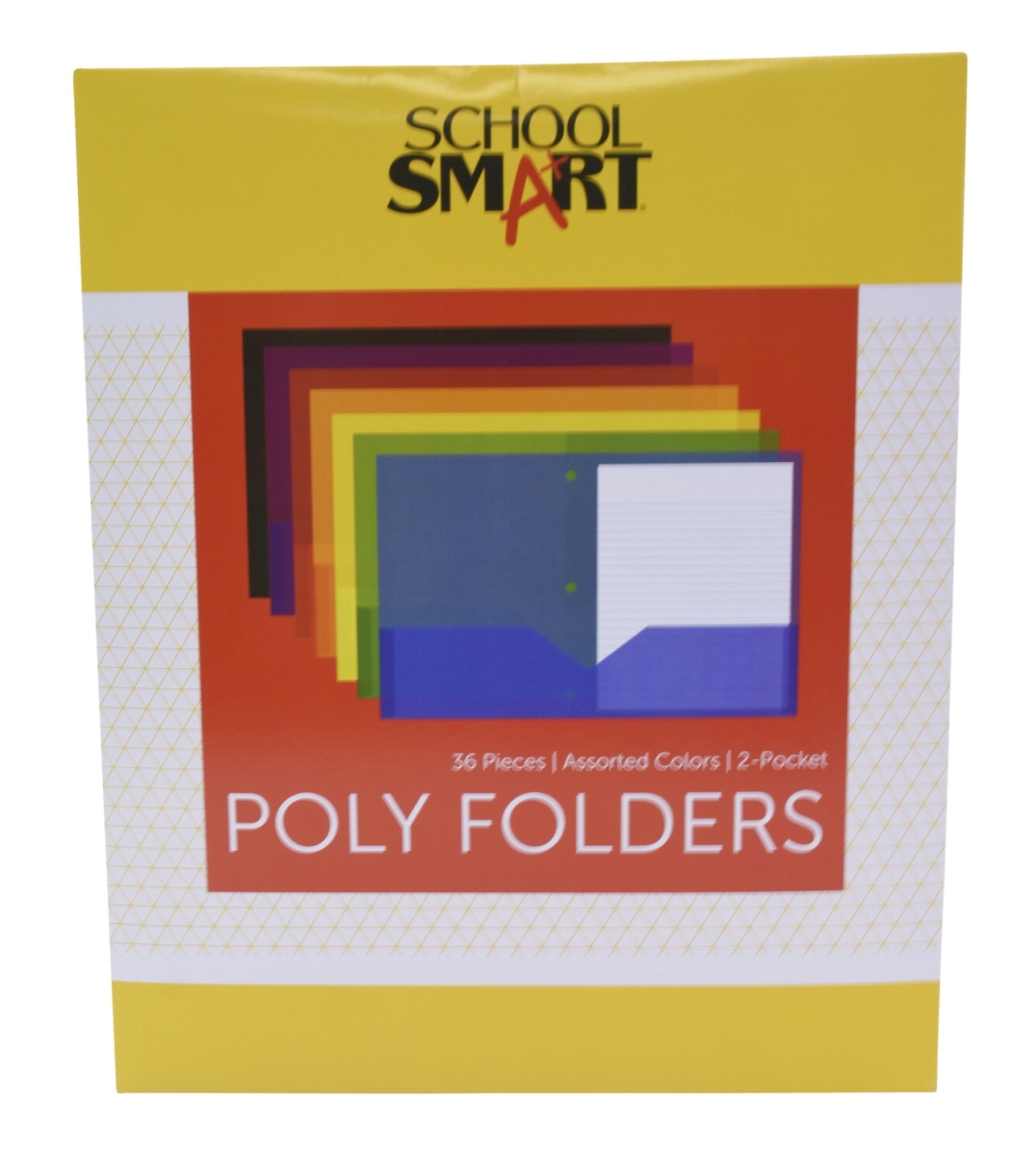 2019646 Heavyweight Two-pocket Poly Folder With Three-hole Punch, Assorted Color - Set Of 36