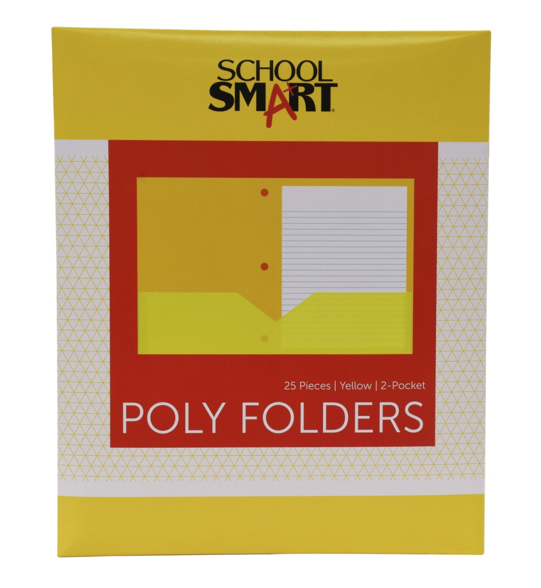 2019626 Heavyweight Two-pocket Poly Folder With Three-hole Punch, Yellow - Pack Of 25
