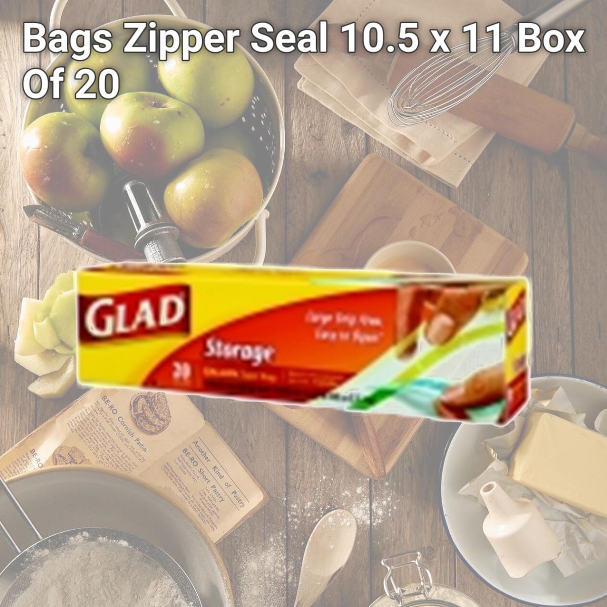Picture of Glad 1325459 Bags Zipper Seal 10.5 x 11 Box Of 20