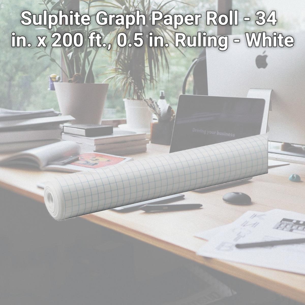 Picture of Pacon 1468796 Sulphite Graph Paper Roll - 34 in. x 200 ft., 0.5 in. Ruling - White