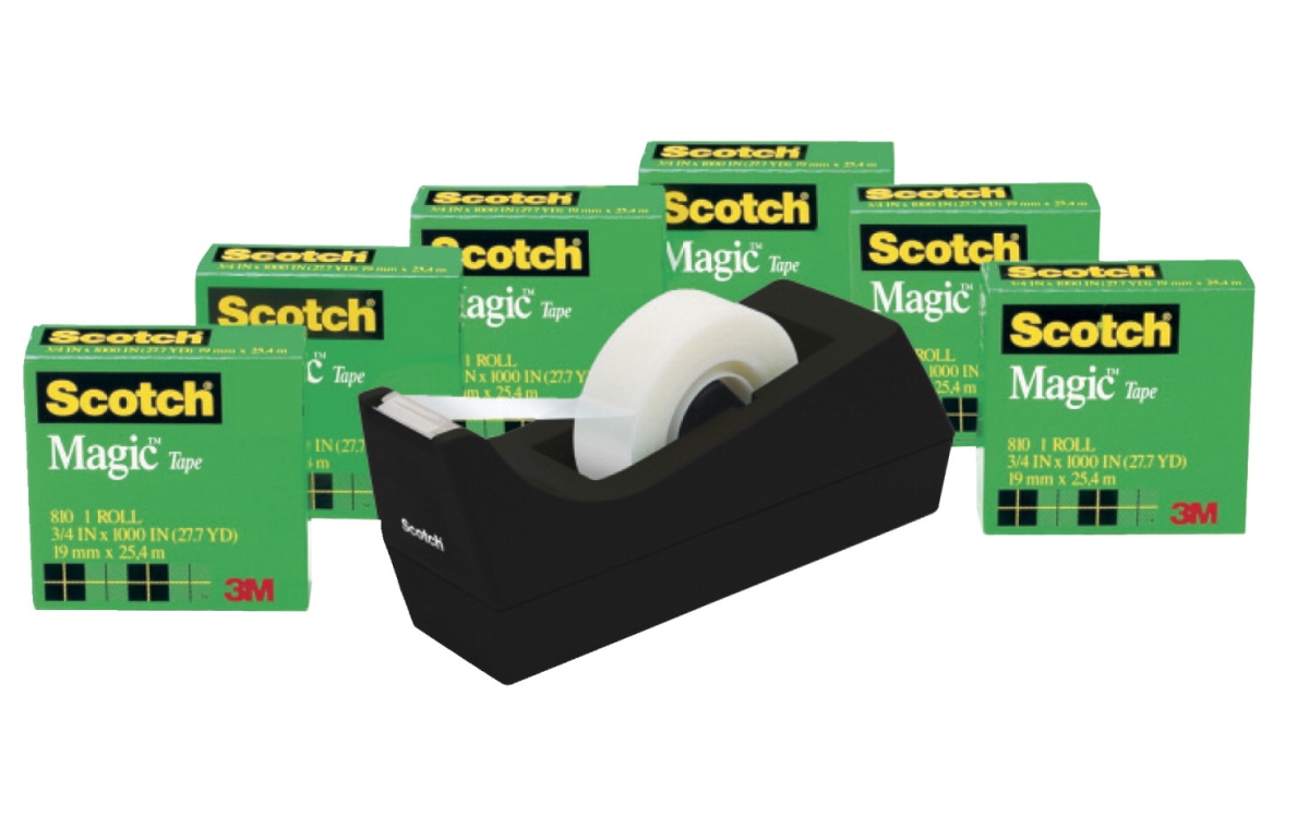 Scotch 1369045 Tape Magic With Dispenser, 0.75 X 1000 In. - Pack Of 6