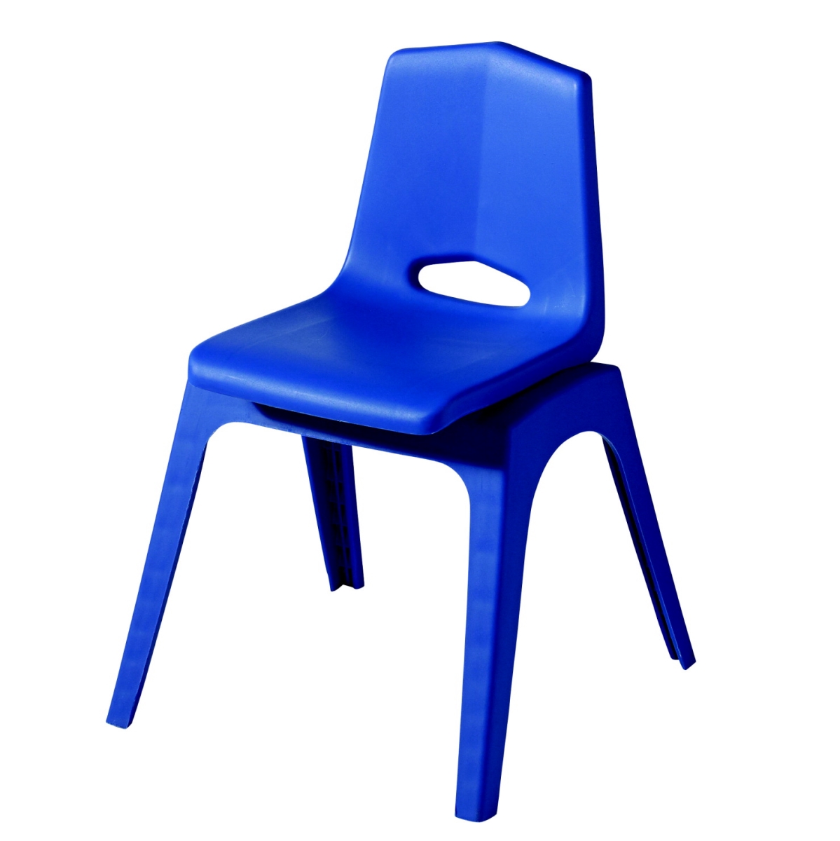Affordable Interior Systems 1516586 Royal Prima Stack 12 In. Stock Royal Blue Seat & Plastic Leg Color Chair