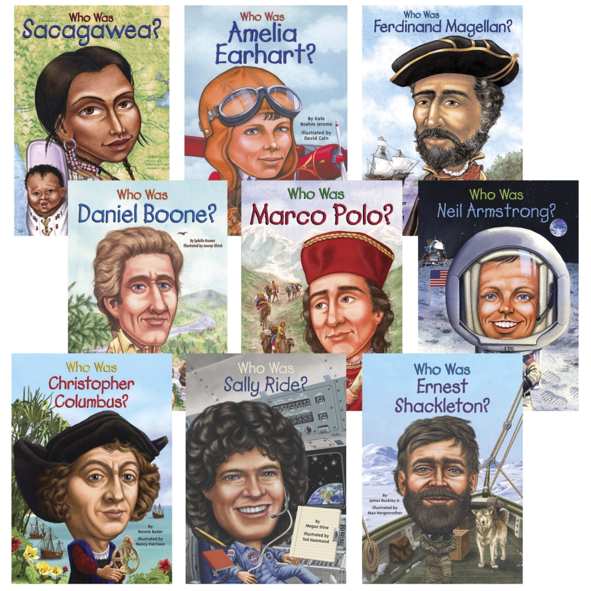 1496845 School Specialty Who Was Biographies - Explorers & Pioneers Book Set, Set Of 9