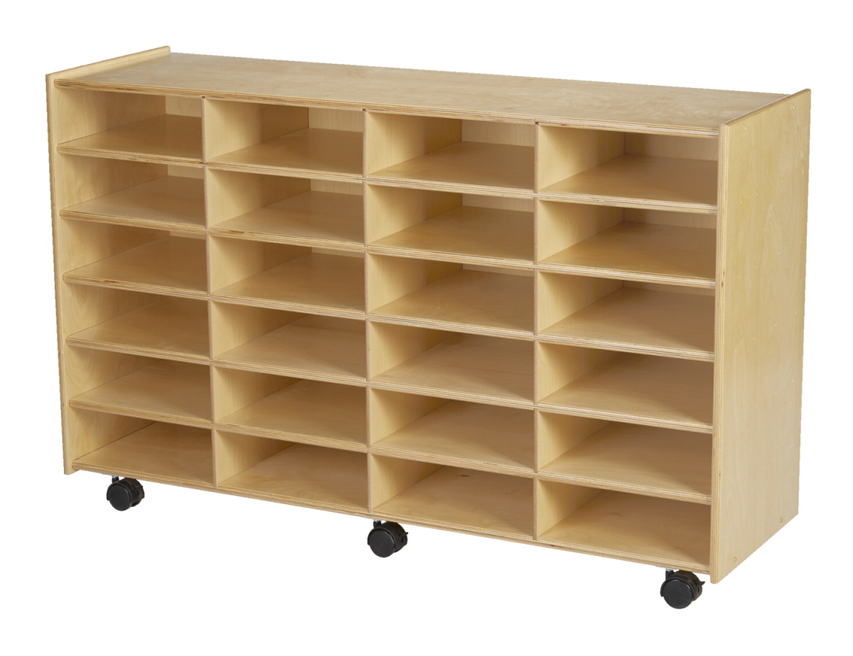1559885 Mobile 24 Flat-tray Cubby With Locking Casters