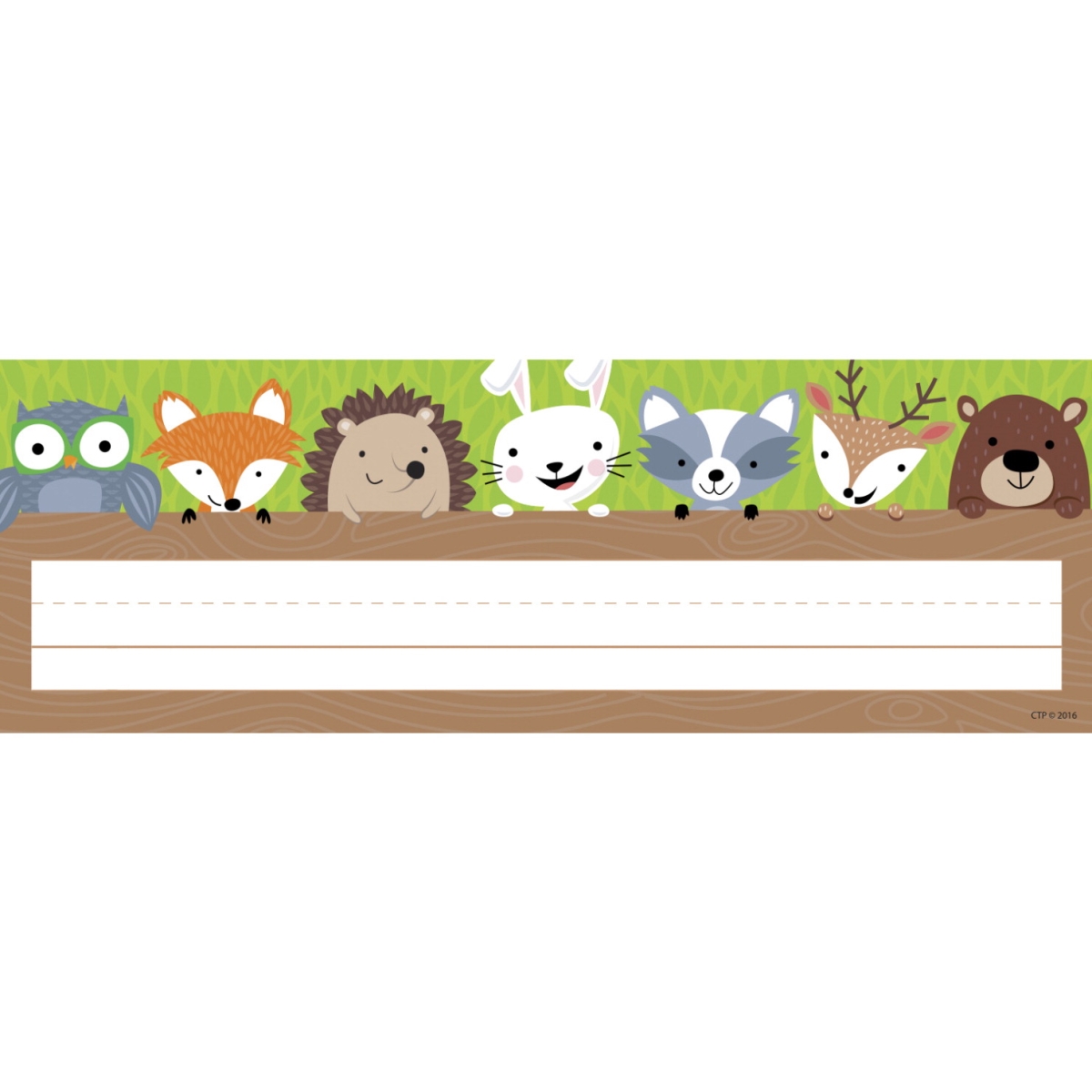 1569918 Press Woodland Friends Name Plates - Pack Of 36