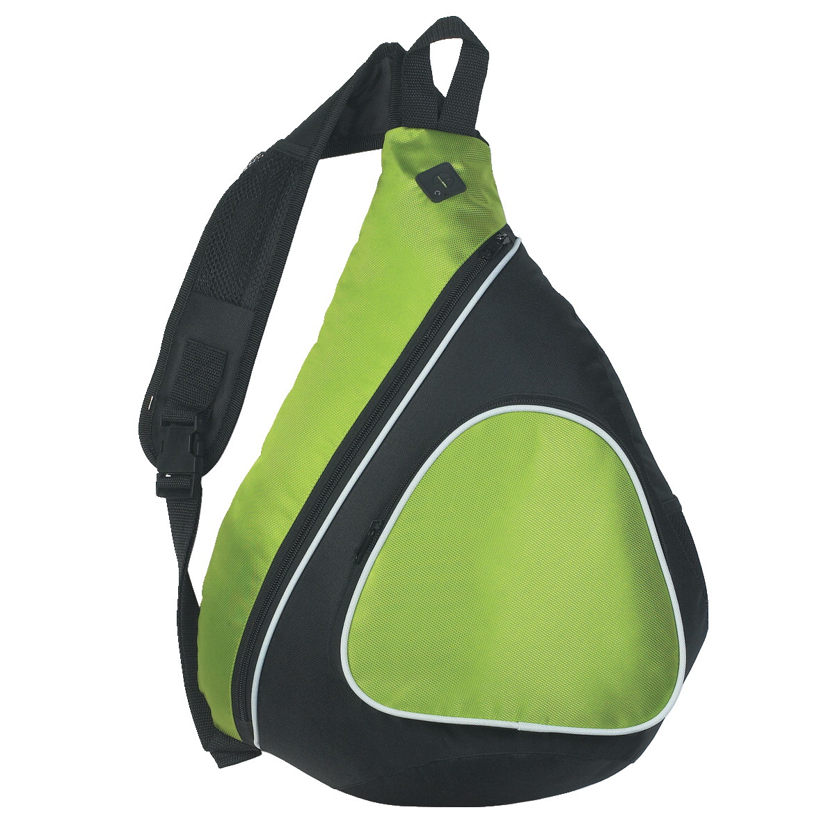 13 X 19 In. Sling Backpack, Polyester & Nylon - Black & Lime Green
