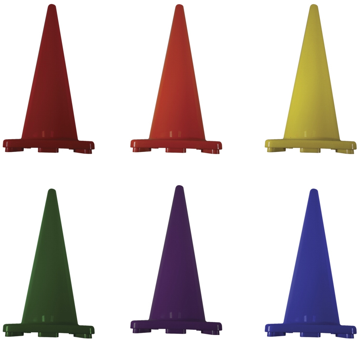 1569064 36 In. Rainbow Poly Cones, Assorted Colors - Set Of 6
