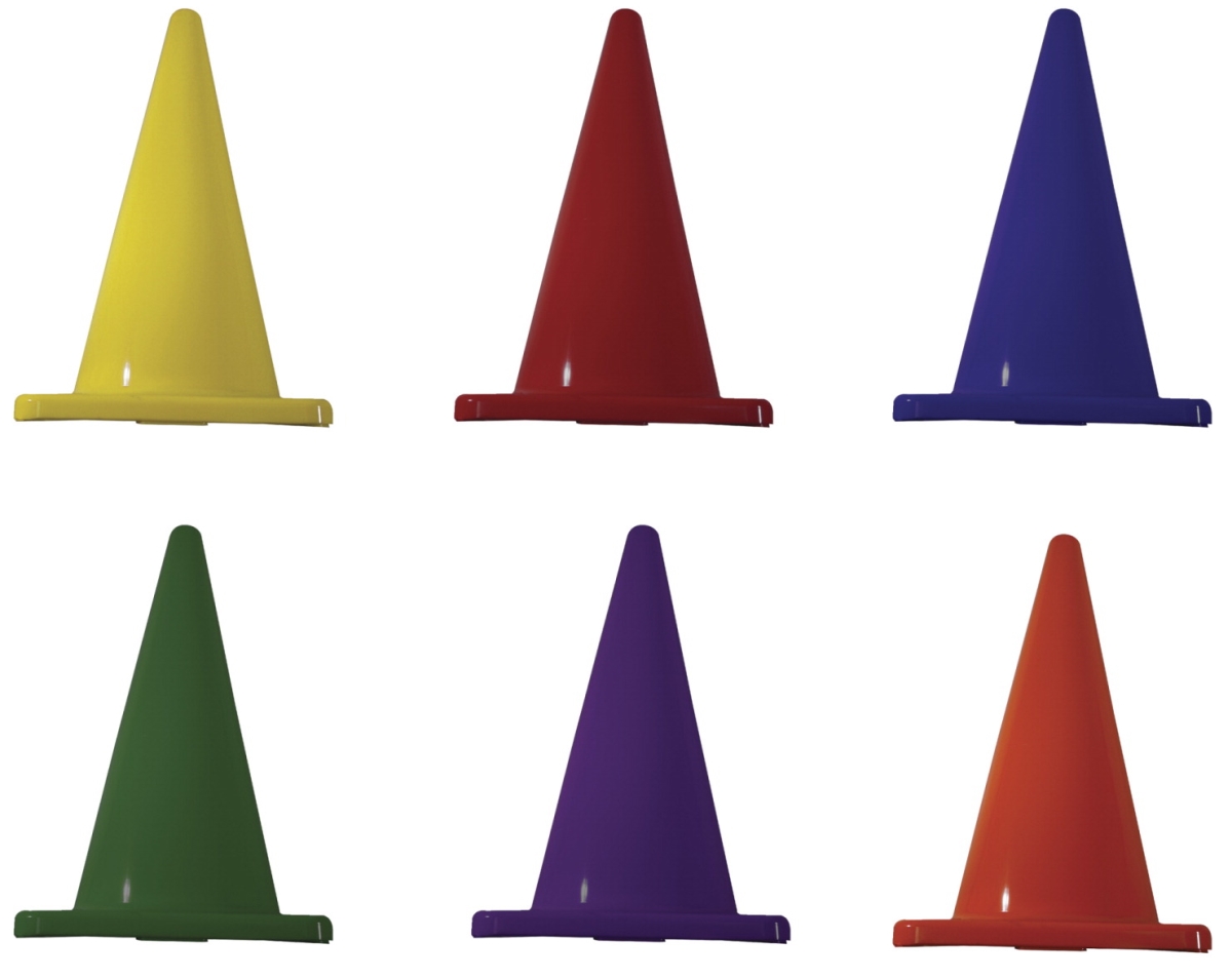 28 In. Rainbow Poly Cones, Assorted Colors- Set Of 6