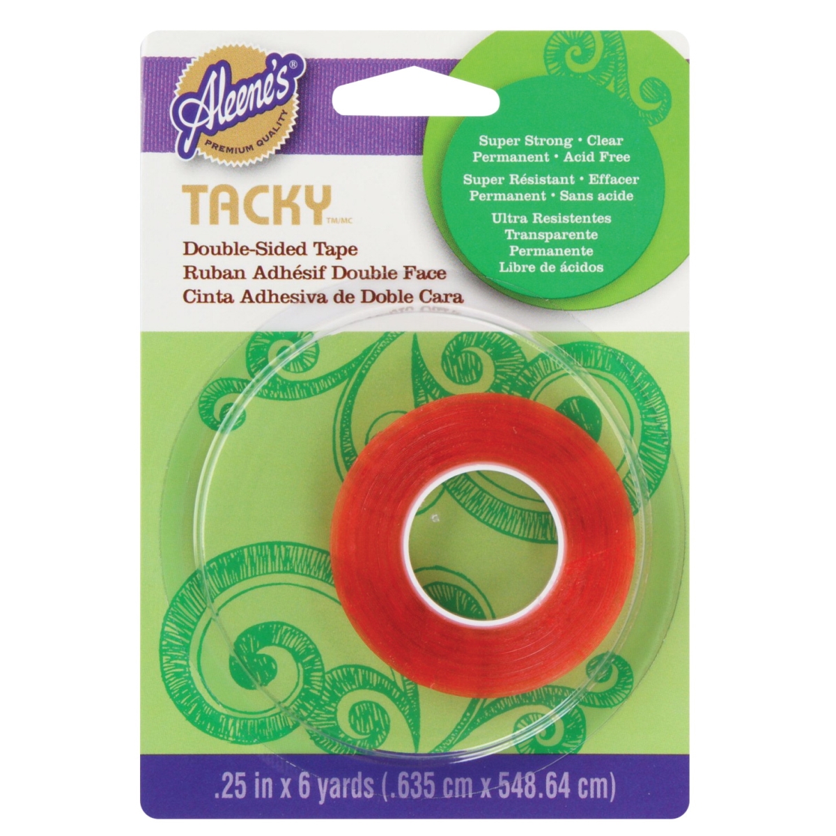0.25 In. X 6 Yards Double Sided Tacky Tape, Red