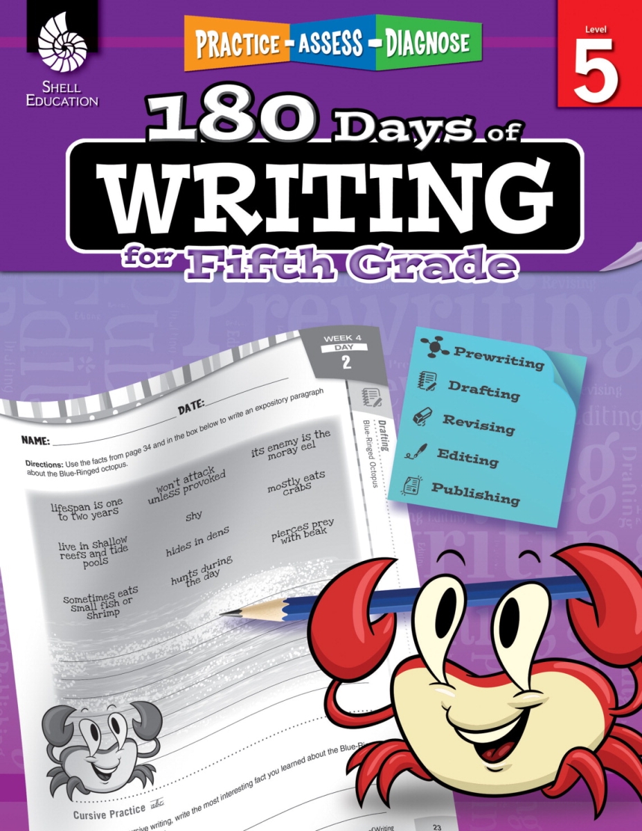1532038 180 Days Of Writing Book, Grade 5