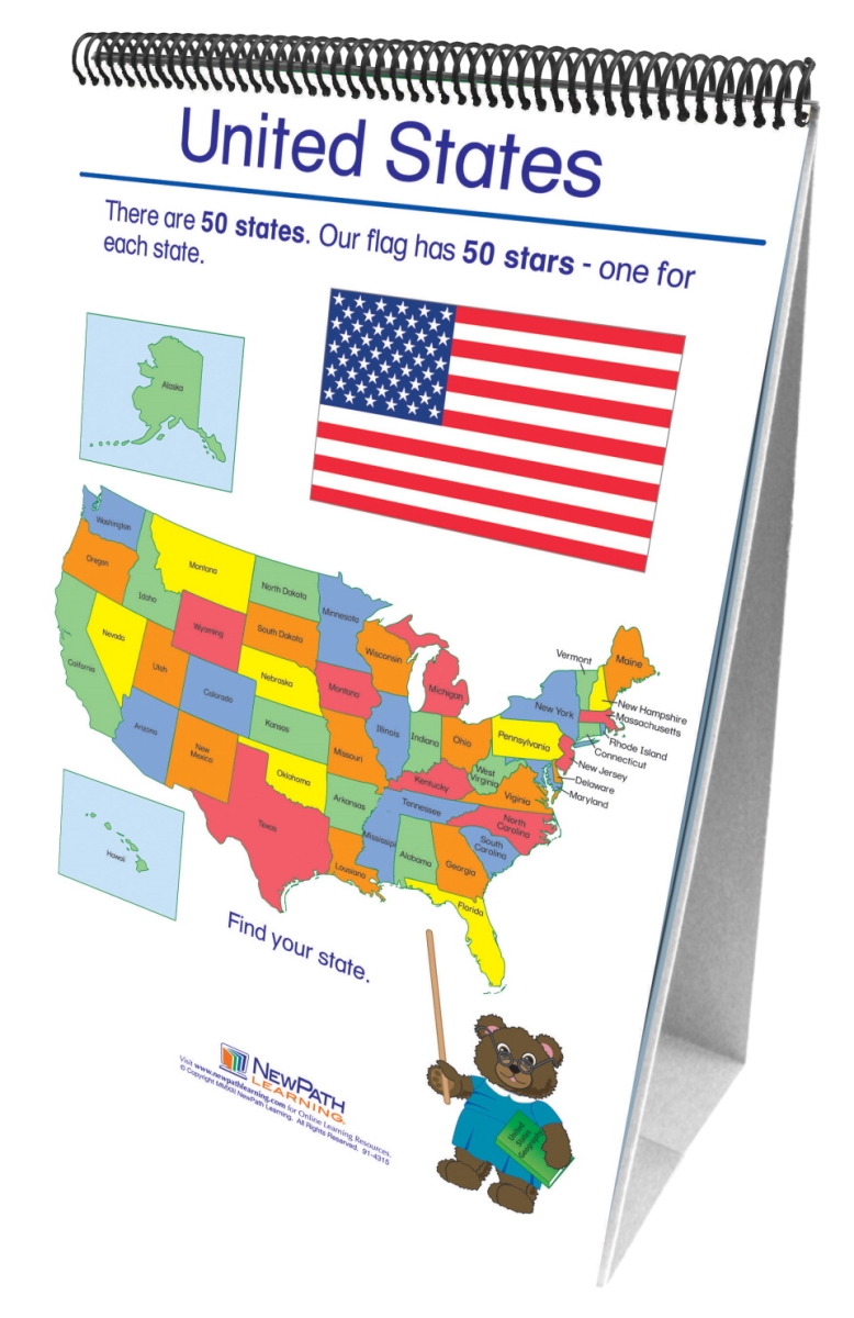1502083 Learning Geography Social Studies Readiness Flip Chart, 12 X 18 In. - Grades Prek-2