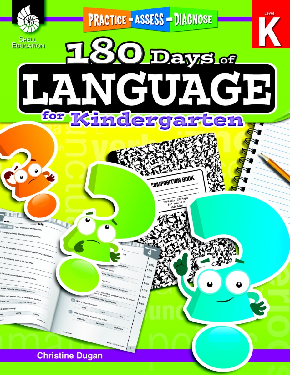 1495928 Practice Assess Diagnose - 180 Days Of Language Book, Grade K