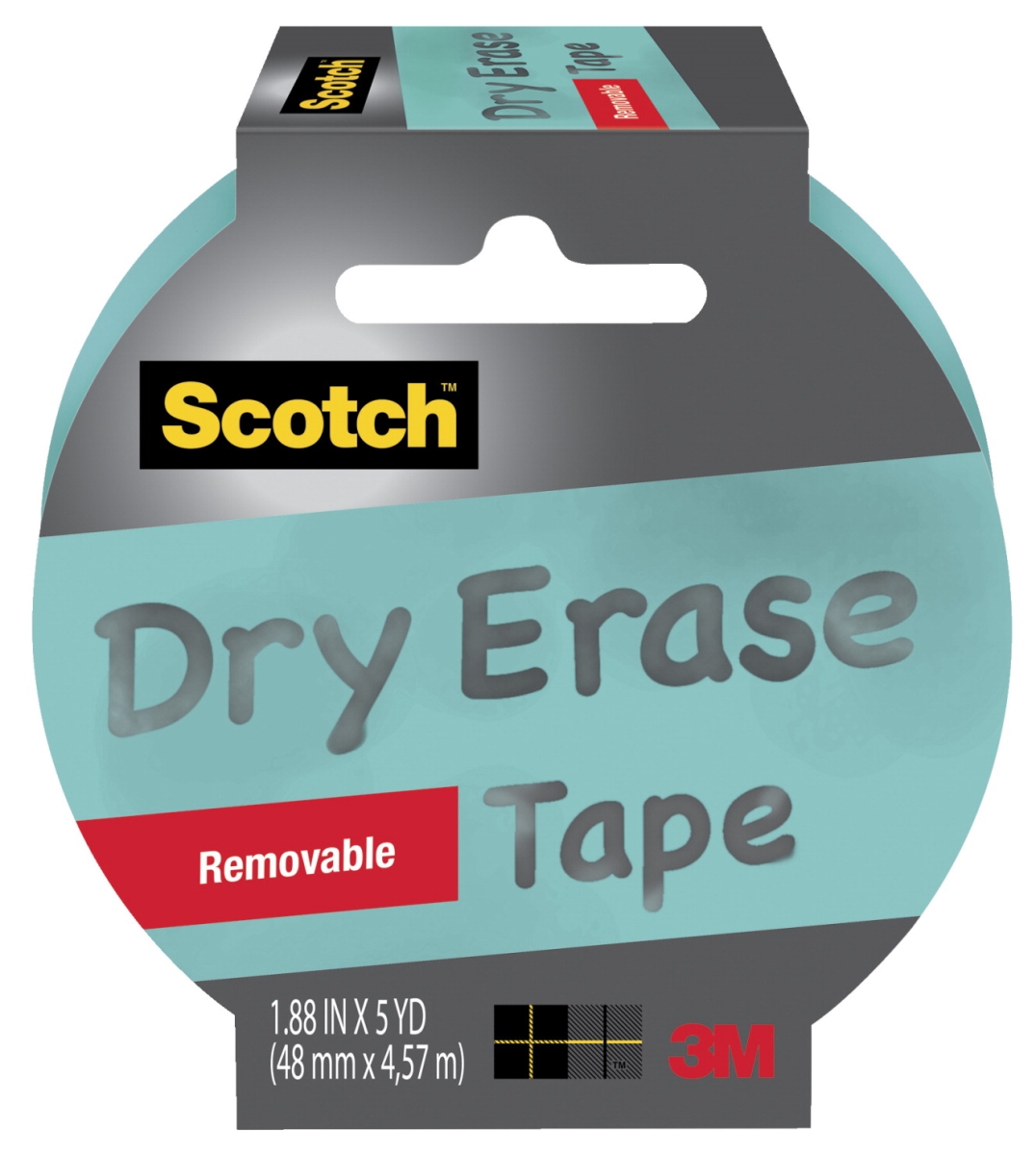 Scotch 1571919 Dry Erase Removable Tape, 1.88 In. X 5 Yards - Blue
