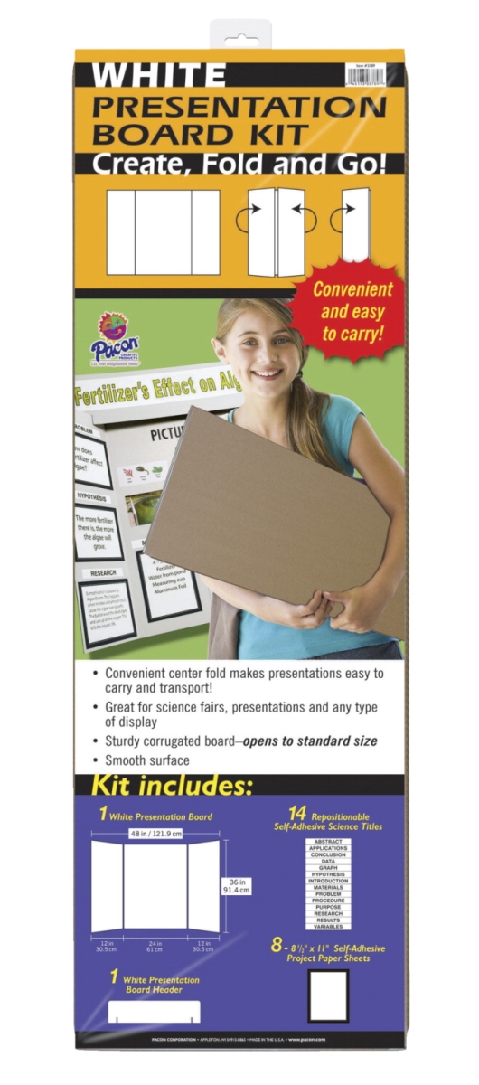 Pacon 1568627 Extra Fold Presentation Board Project Kit