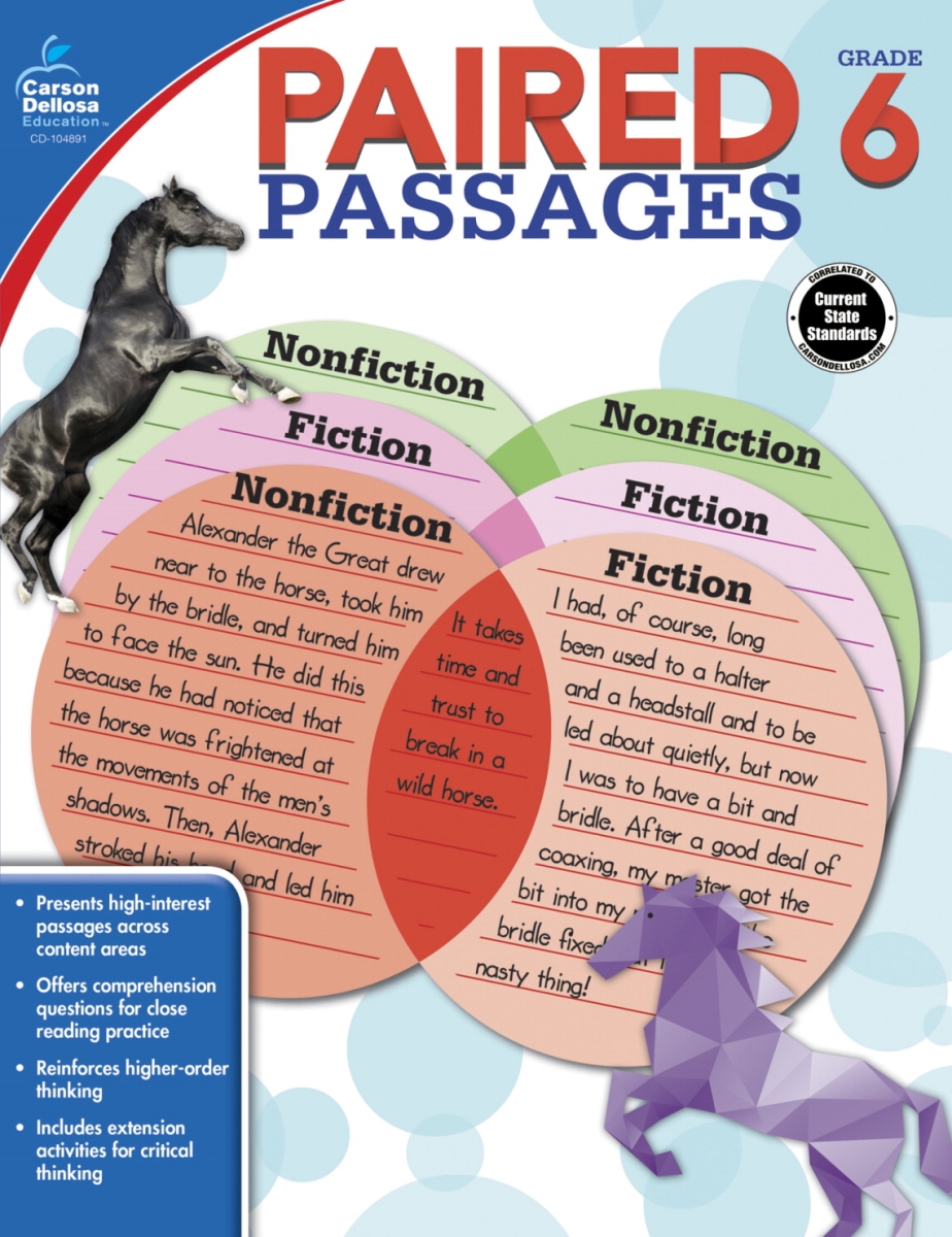 1568451 Paired Passages Book, Grade 6