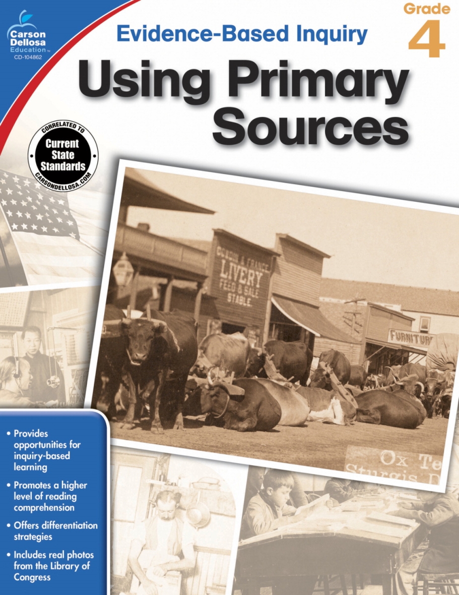 1568196 Evidence Based Inquiry Using Primary Sources Book, Grade 4