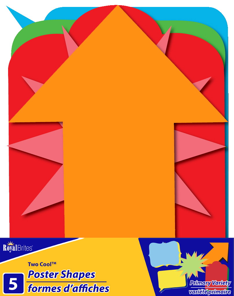 1572426 11 X 14 In. Poster Board Shapes, Primary Colors - Pack Of 5