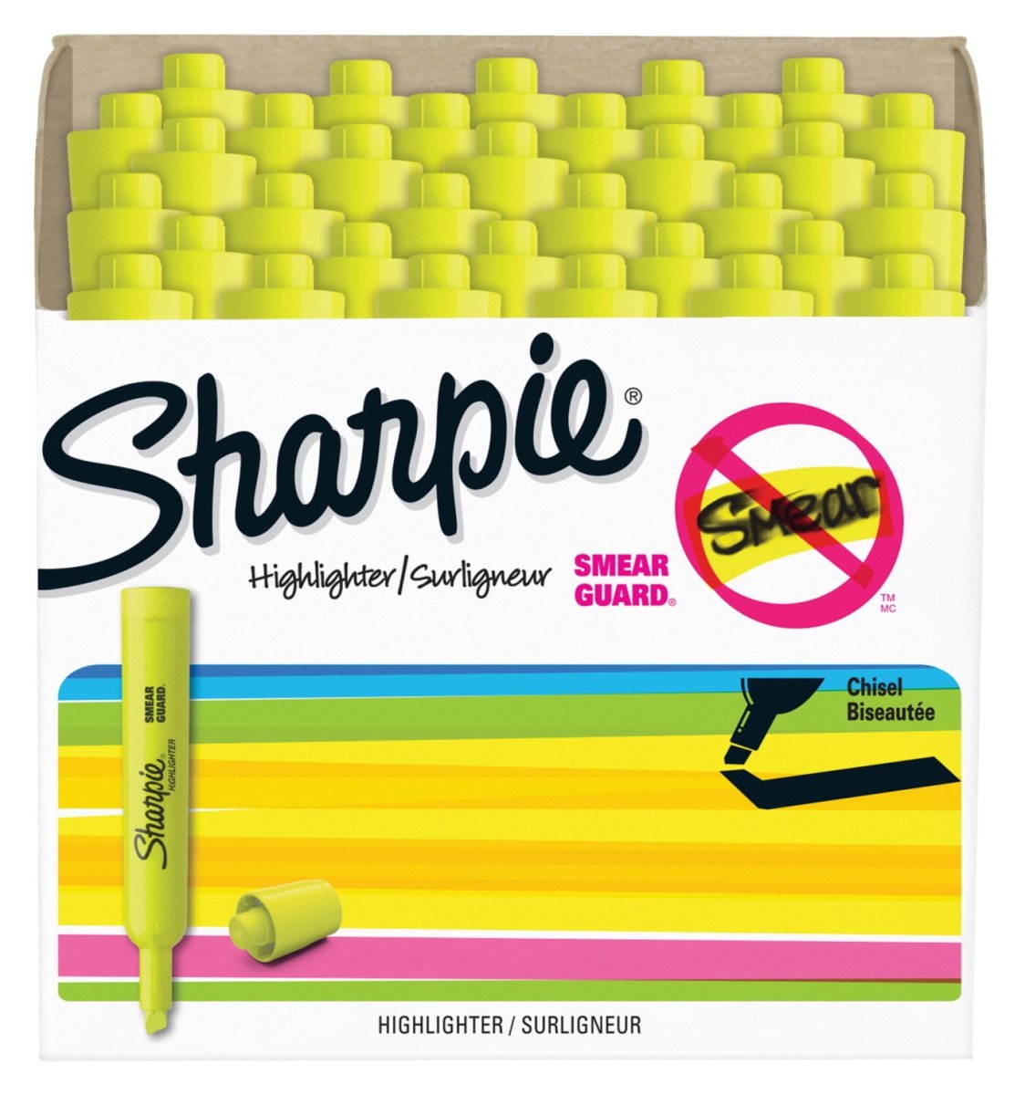 Sanford 1530190 Sharpie Highlighter Accent Tank, Yellow - Pack Of 36