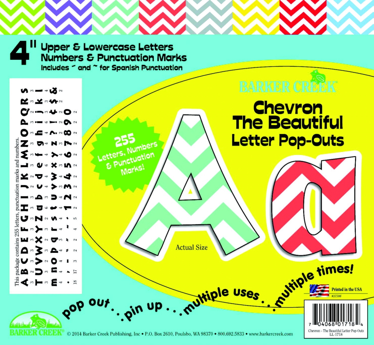1497763 Beautiful Chevron Letter Pop-out, 4 In.