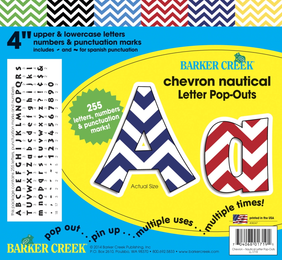1497774 Nautical Chevron Letter Pop-outs, 4 In.