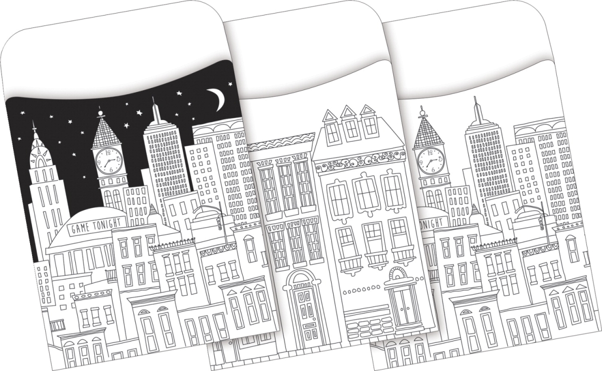 1569885 Color Me - Cityscapes Peel & Stick Pockets, Pack Of 30