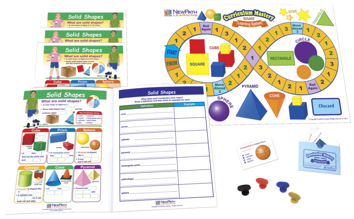1571176 Learning Solid Shapes Learning Center Game, Grade 1-2