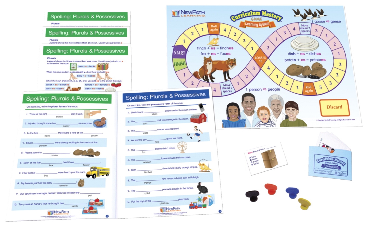 1571136 Learning Spelling Plurals & Possessives Learning Center Game, Grade 3-5