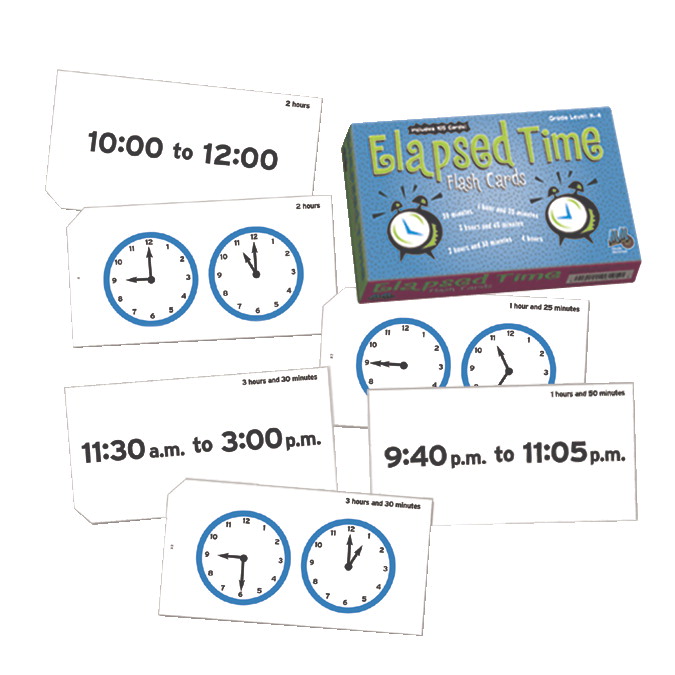 1540207 Elapsed Time Flash Cards, 105 Pages